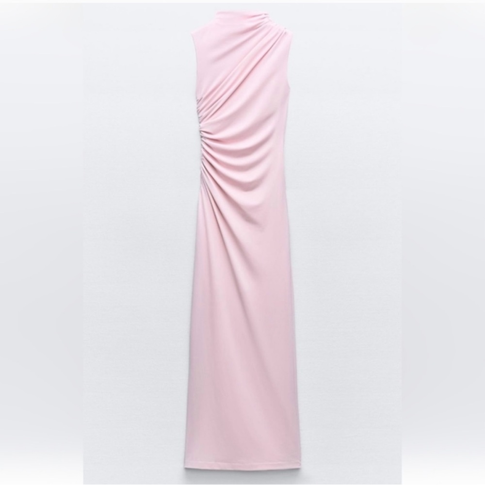 zara midi draped dress